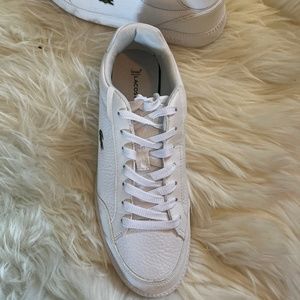 Ladies Lacoste white shoes